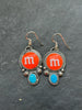 Shay Pfeiffer Sterling Silver Kingman Turquoise + Resin M Candy Dangle Earrings thumbnail