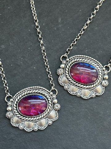 Sterling Silver Dragon's Breath Fixed Chain Necklace 20